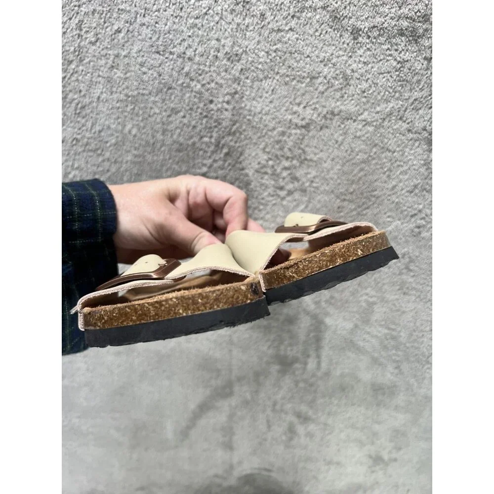 NEW Women’s SIZE 7 Project CLOUD Bahama Sandals-Anti-Slip-beige Leather Footbed - Picture 4 of 8